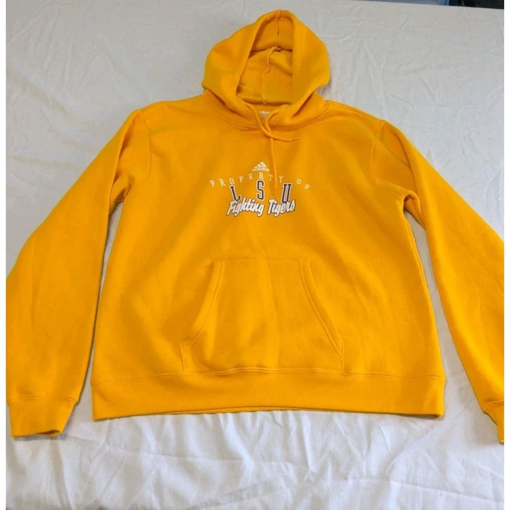 NEW  LSU LOUISIANA STATE TIGERS WOMENS HOODED SWEATSHIRT YELLOW MEDIUM